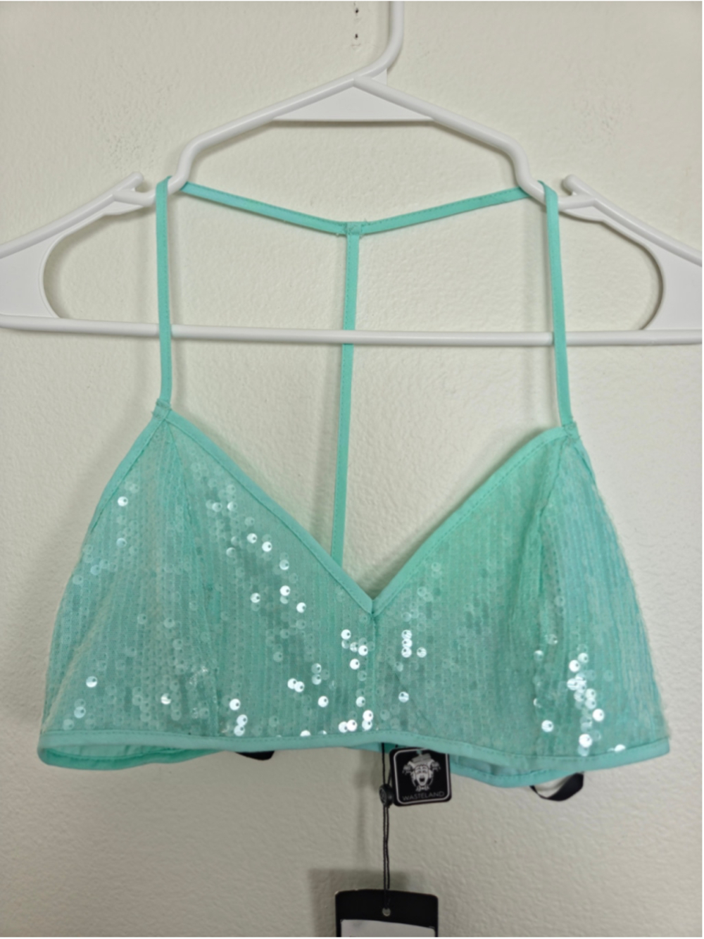 Dani Michelle × Missguided Womens Sequin Bralette Green Size 2